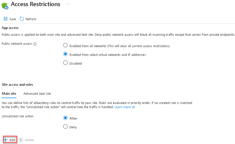 9. app service public access